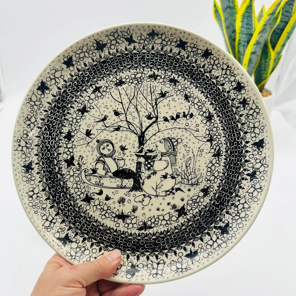 Vintage Bjorn Wiinblad Nymolle Winter The Seasons Wall Plate Denmark 10.5